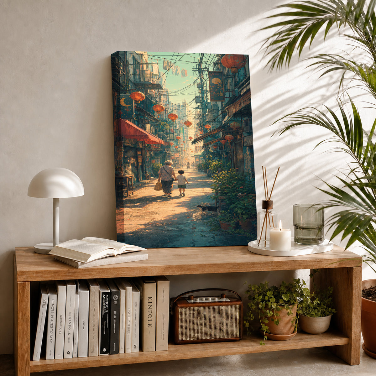 Sheung Wan Lantern Morning Alley Wall Art Print