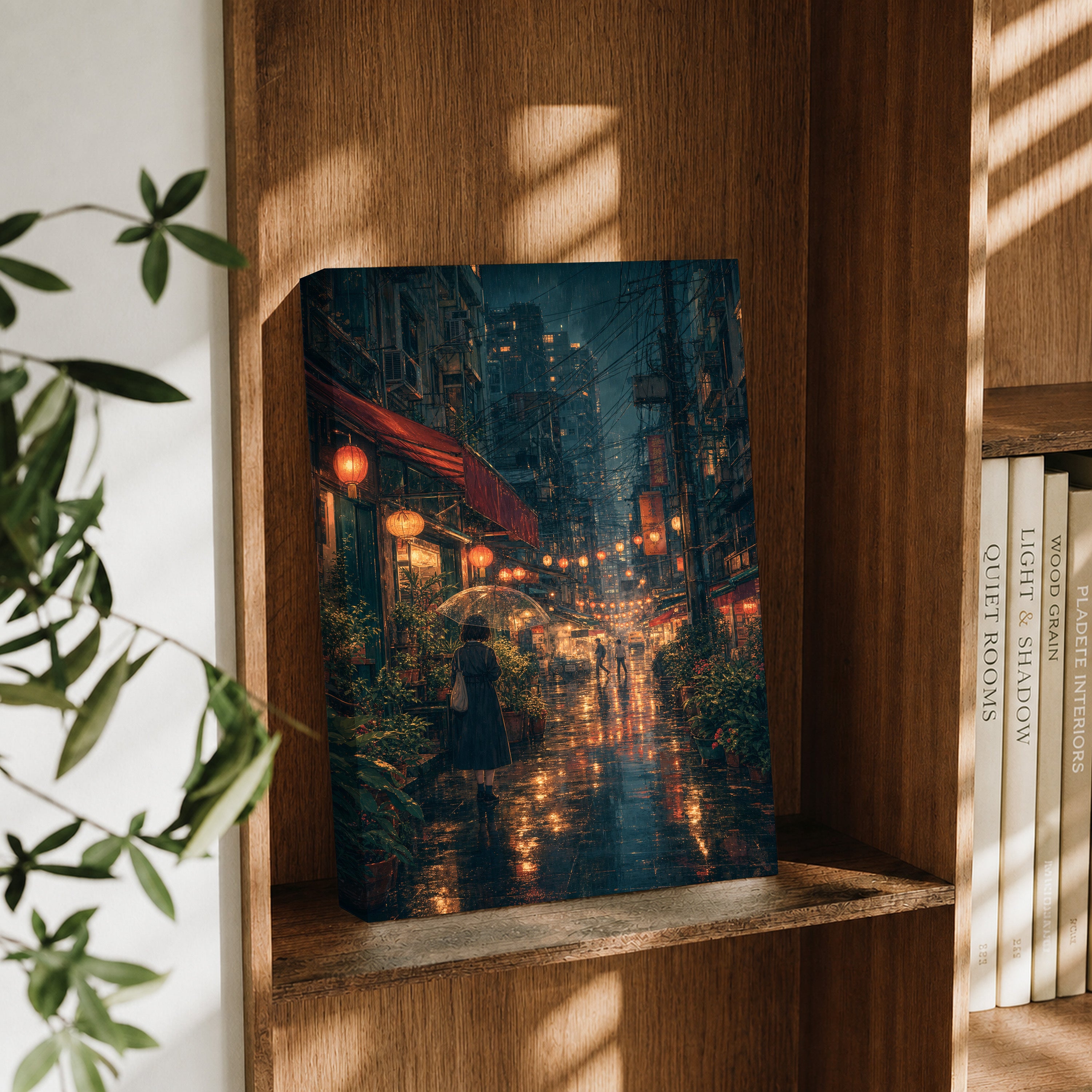 Kowloon Lantern Rain Alley Wall Art Print-thumbmail-3