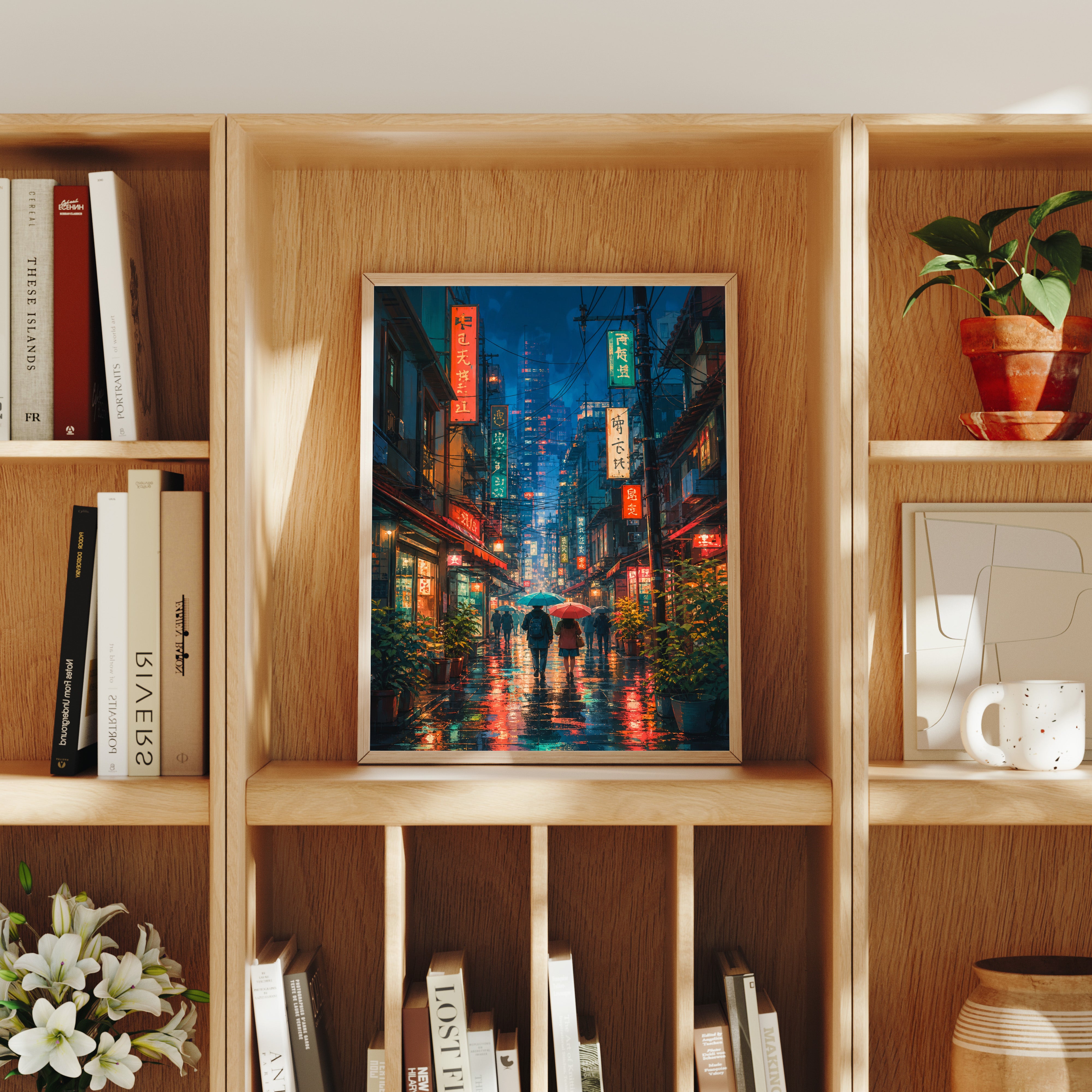 Shinjuku Neon Rain Street Wall Art Print-thumbmail-8