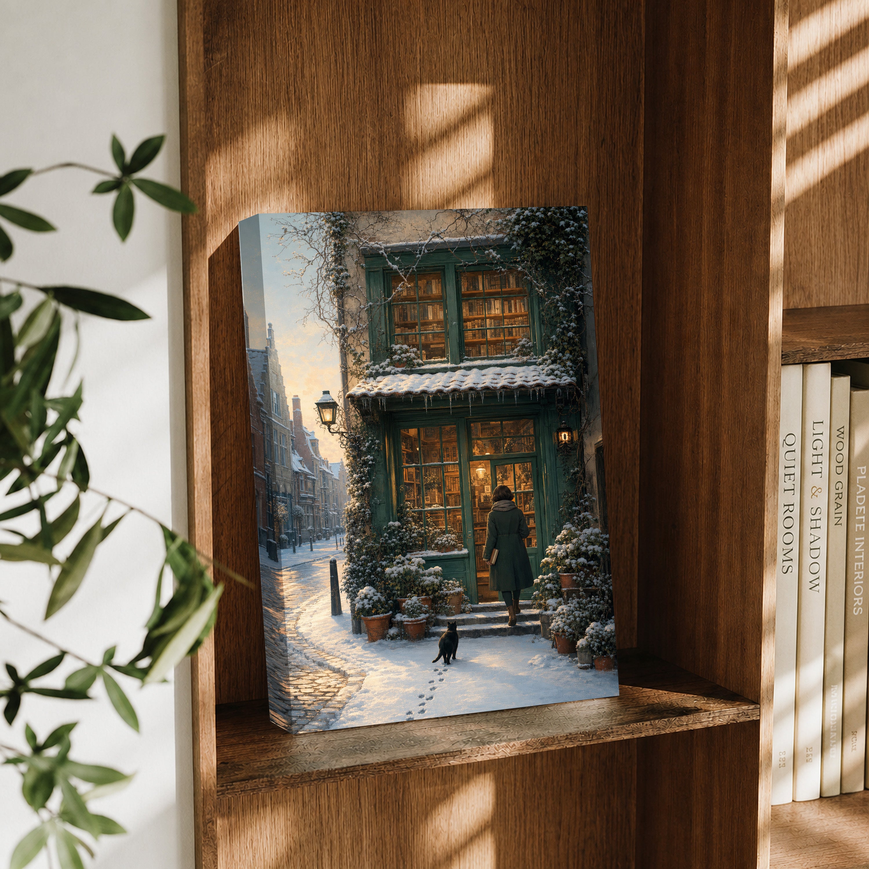Amsterdam Snowy Bookstore Wall Art Print-thumbmail-3