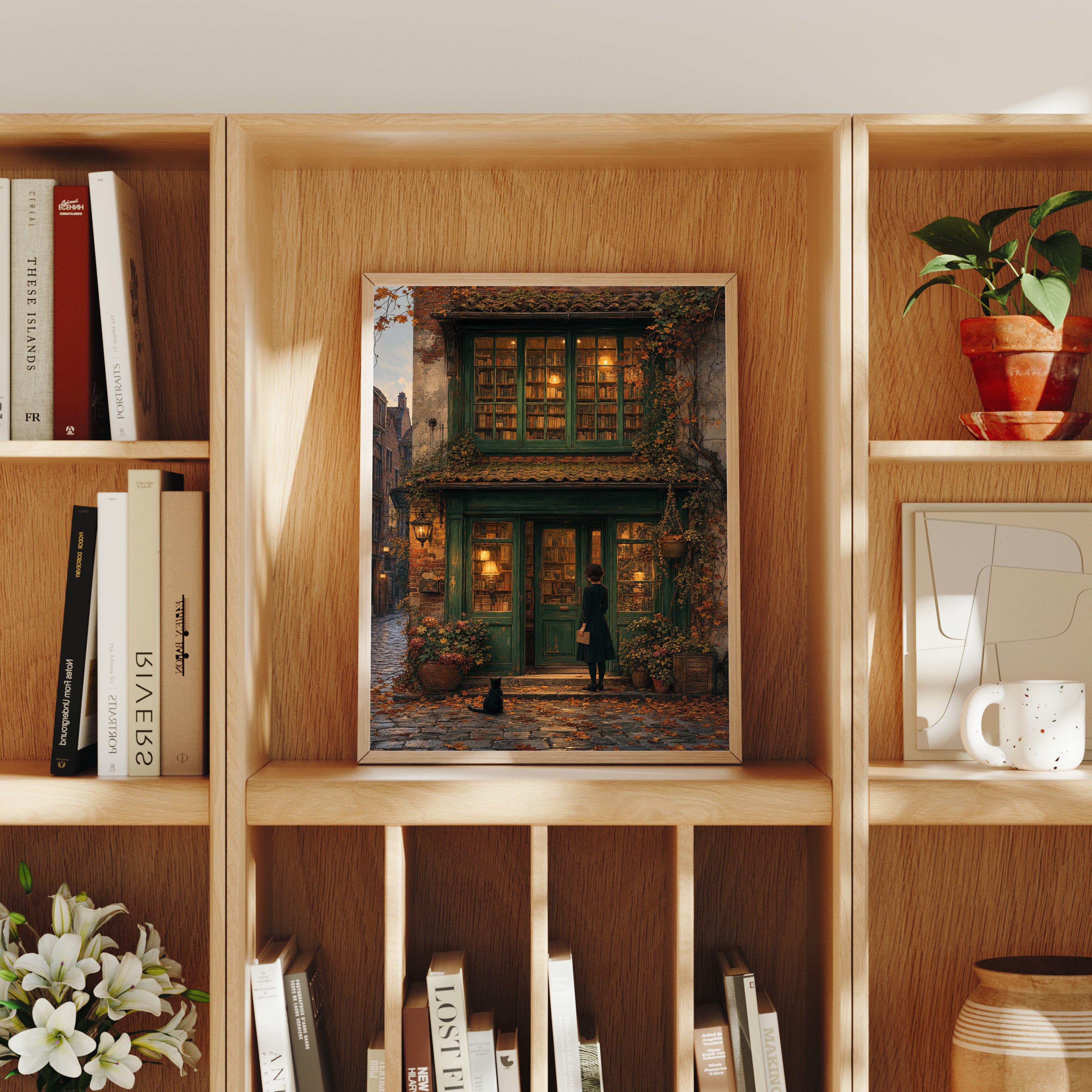 Bruges Autumn Bookstore Wall Art Print-thumbmail-8
