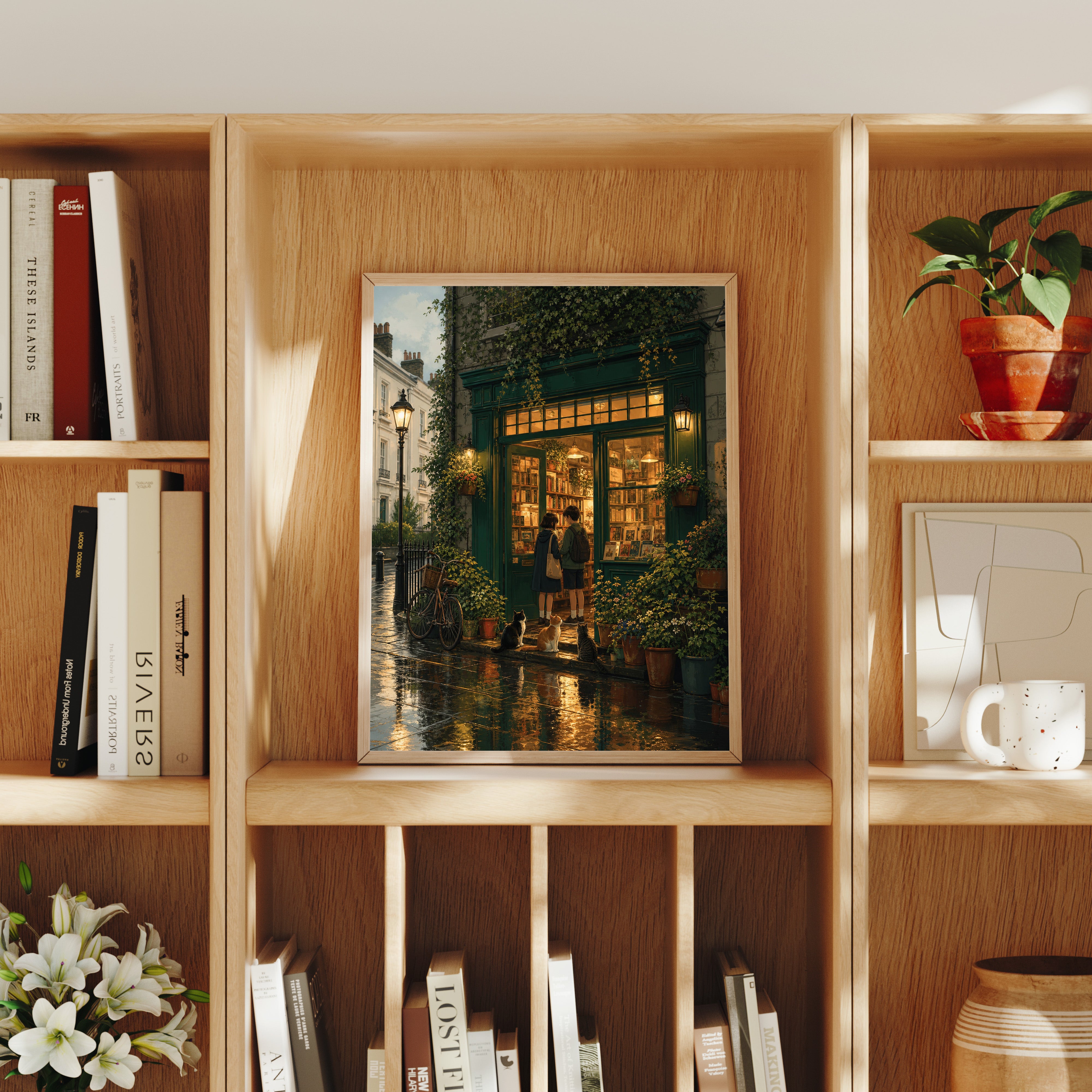 Paris Rainy Bookstore Evening Wall Art Print-thumbmail-8