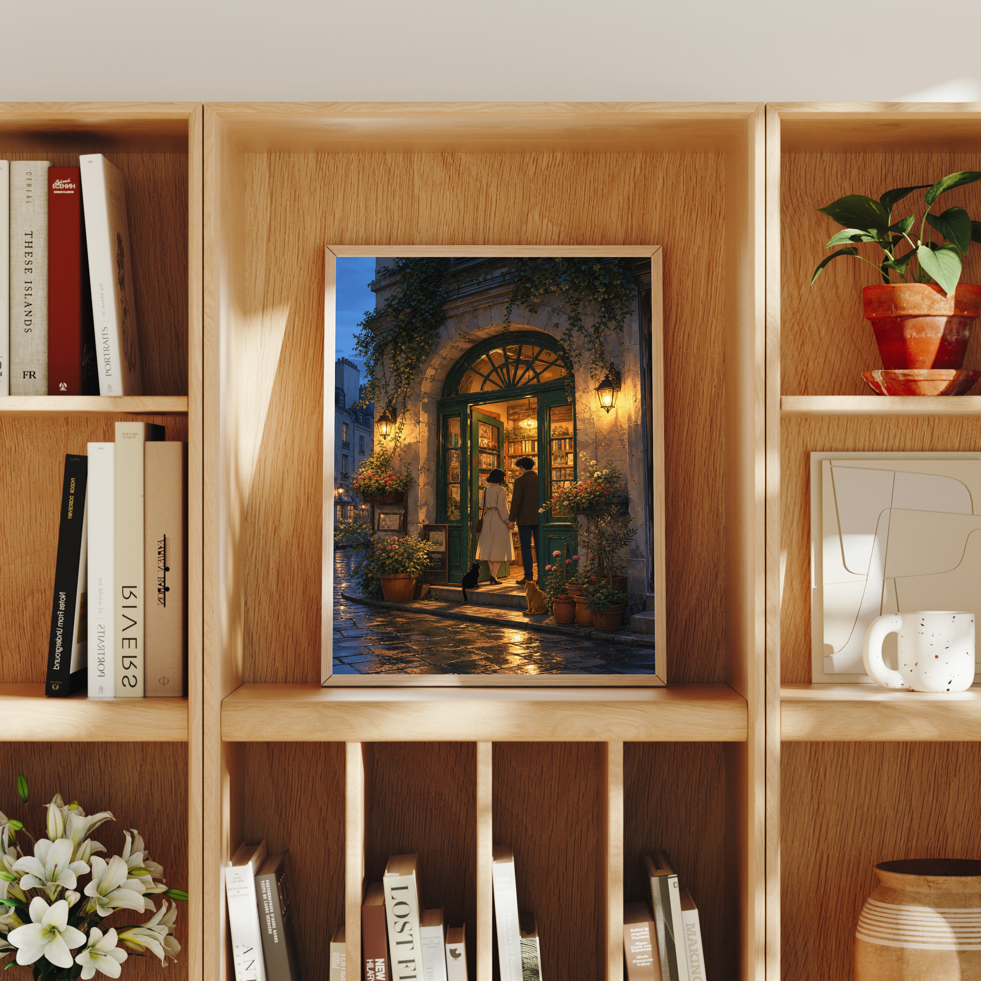 Montmartre Archway Bookstore Evening Wall Art Print-thumbmail-8