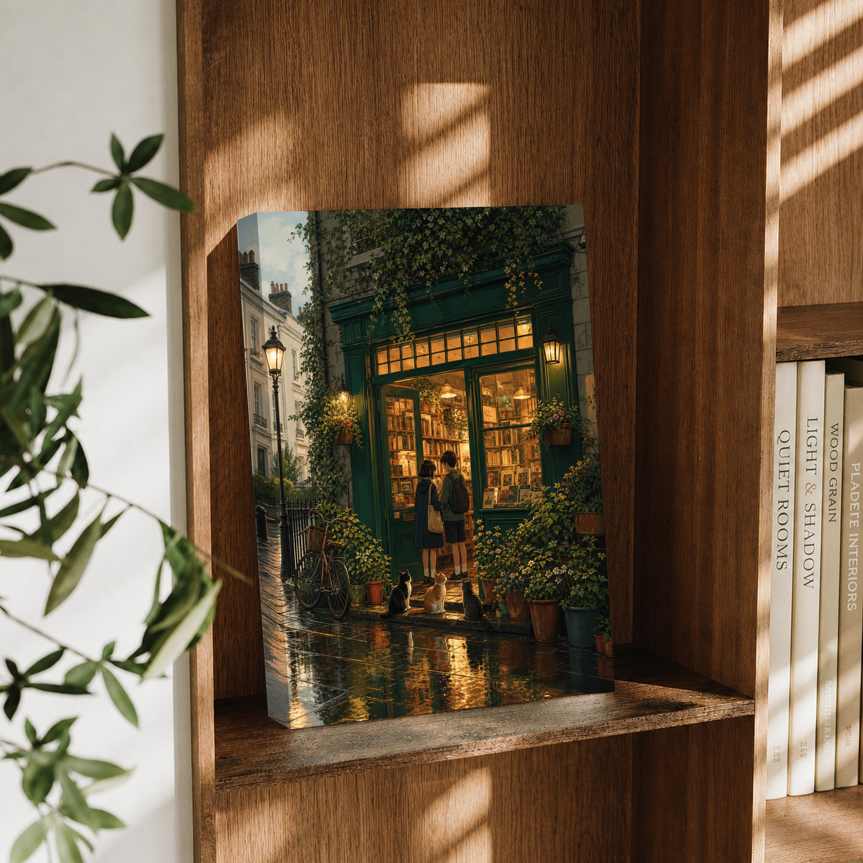 Paris Rainy Bookstore Evening Wall Art Print-thumbmail-3
