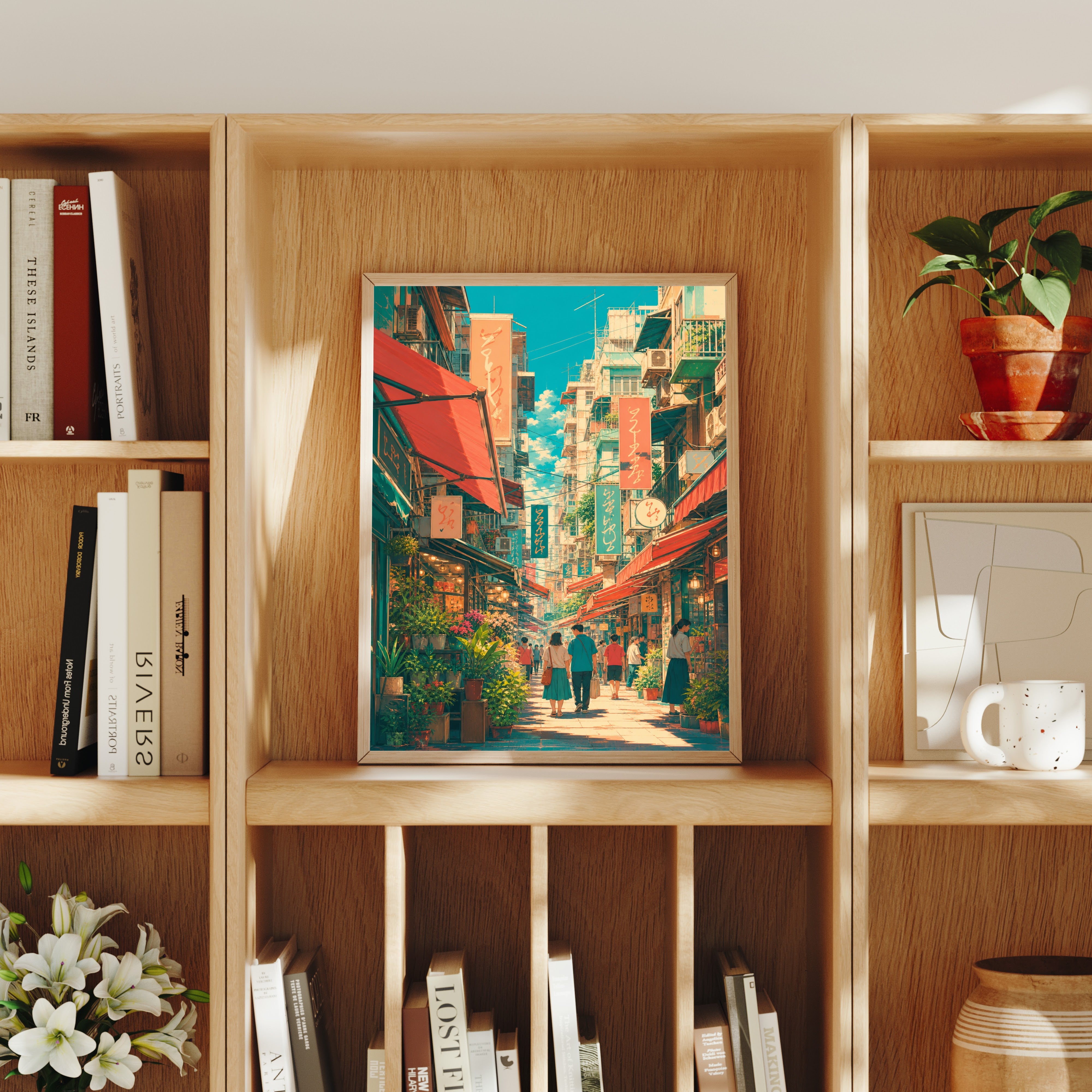 Jiyugaoka Tokyo Sunlit Signage Street Wall Art Print-thumbmail-8