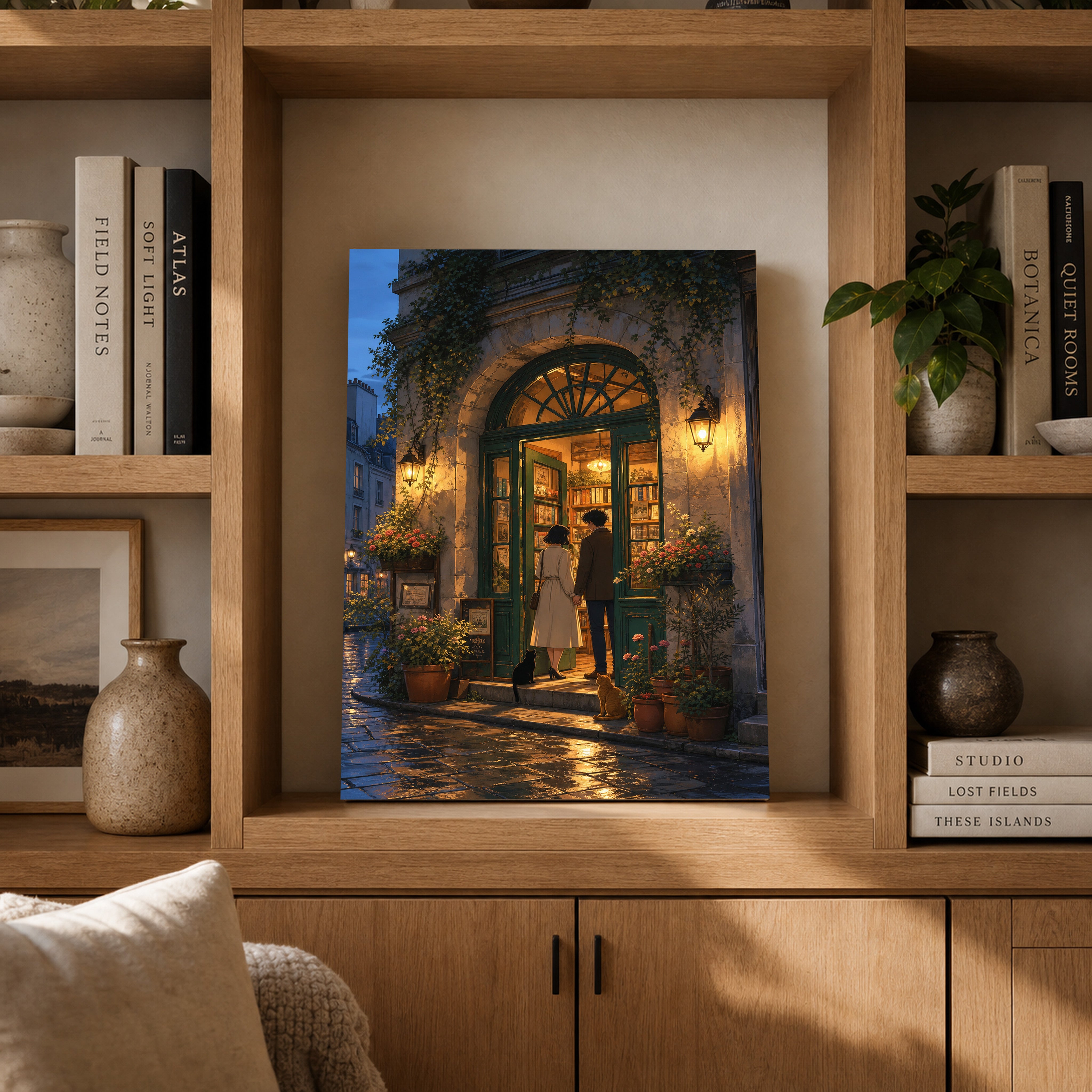 Montmartre Archway Bookstore Evening Wall Art Print-thumbmail-4
