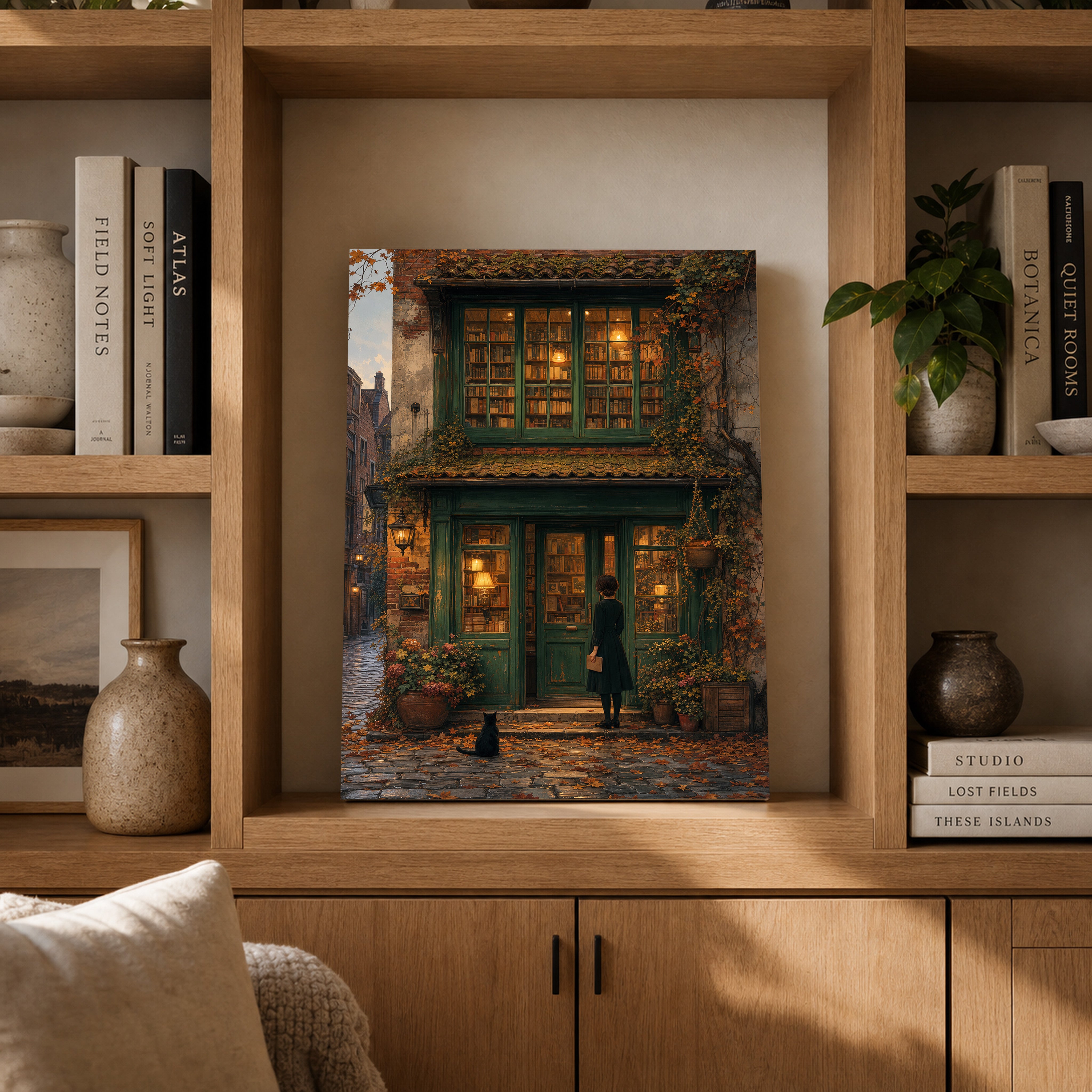 Bruges Autumn Bookstore Wall Art Print-thumbmail-4