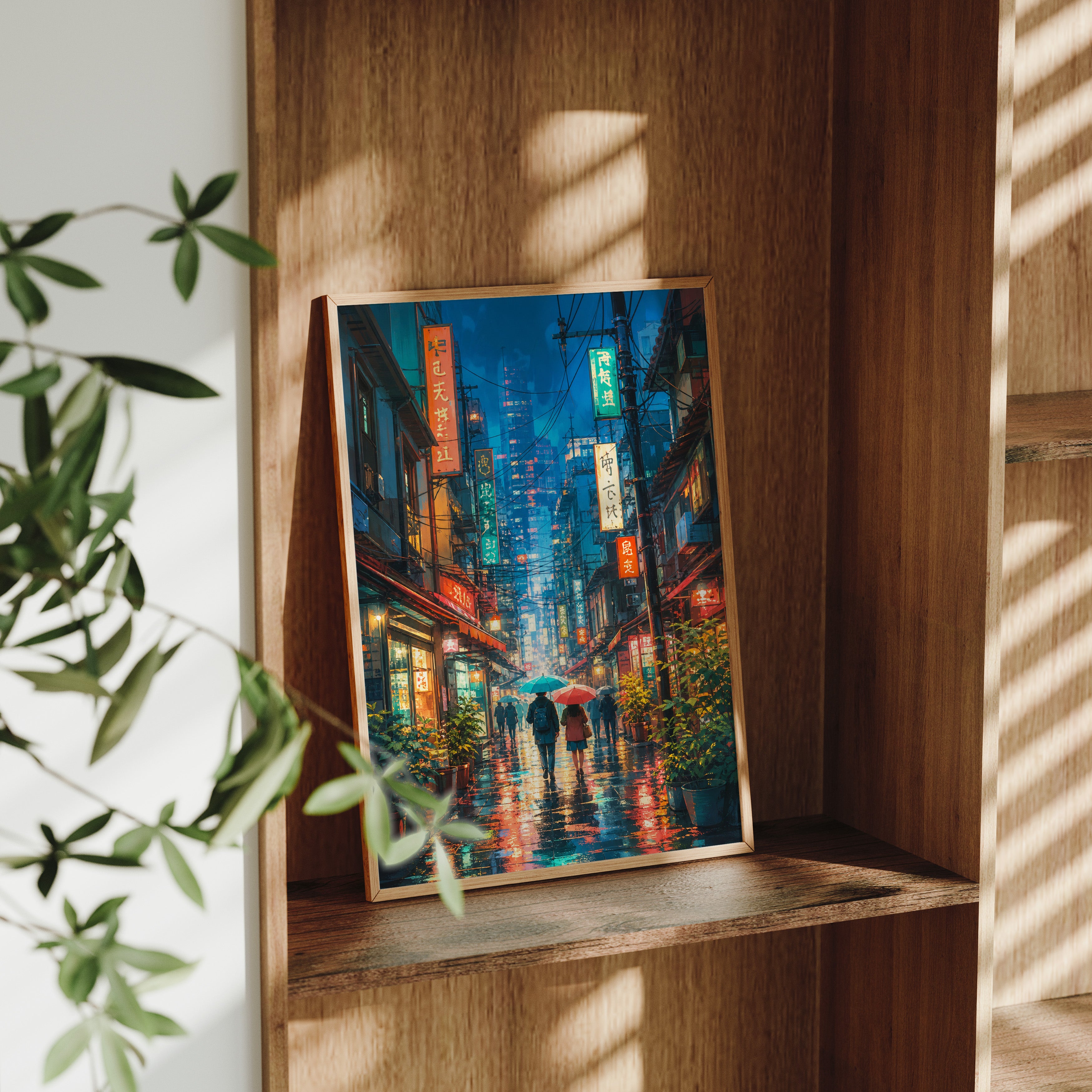 Shinjuku Neon Rain Street Wall Art Print-thumbmail-9