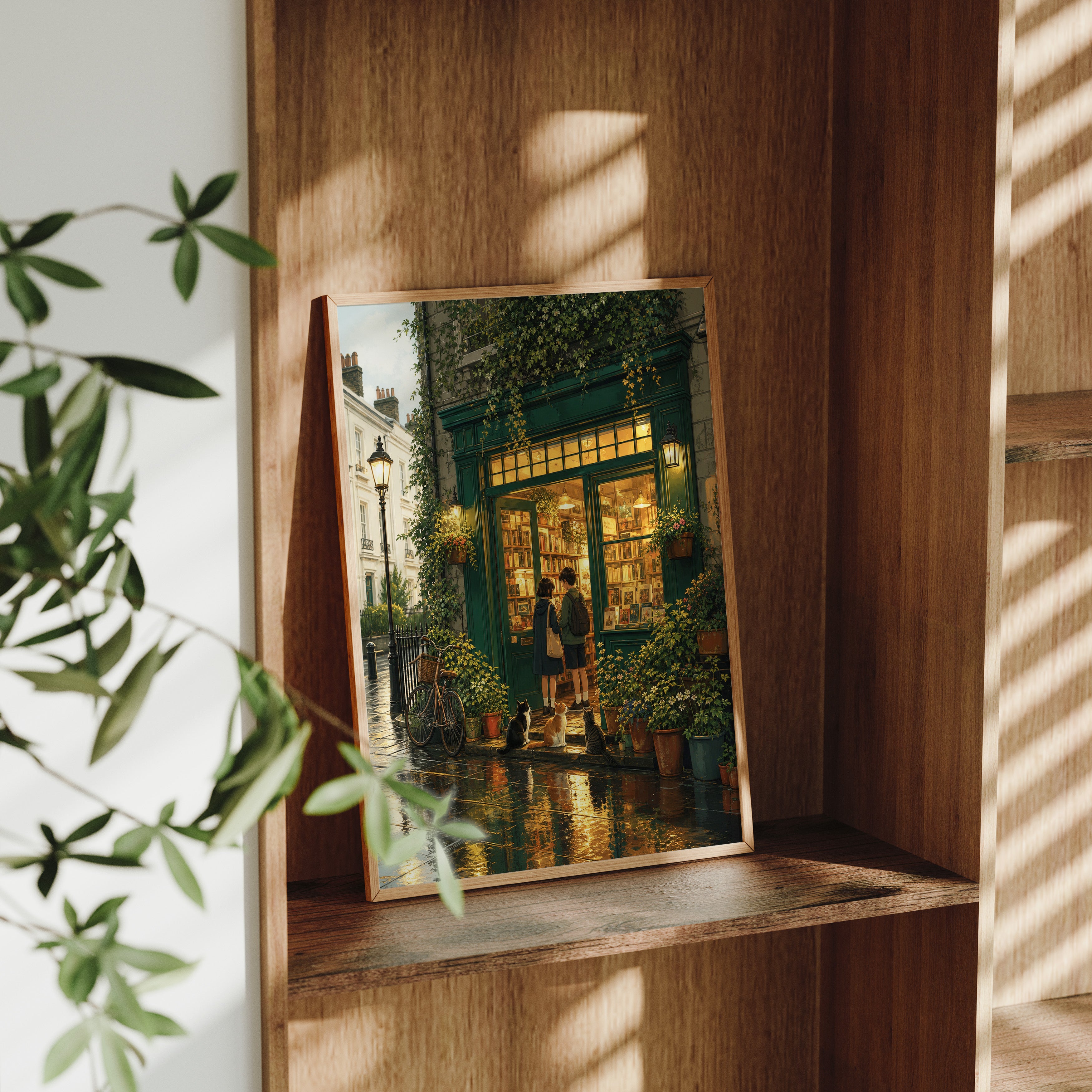 Paris Rainy Bookstore Evening Wall Art Print-thumbmail-9