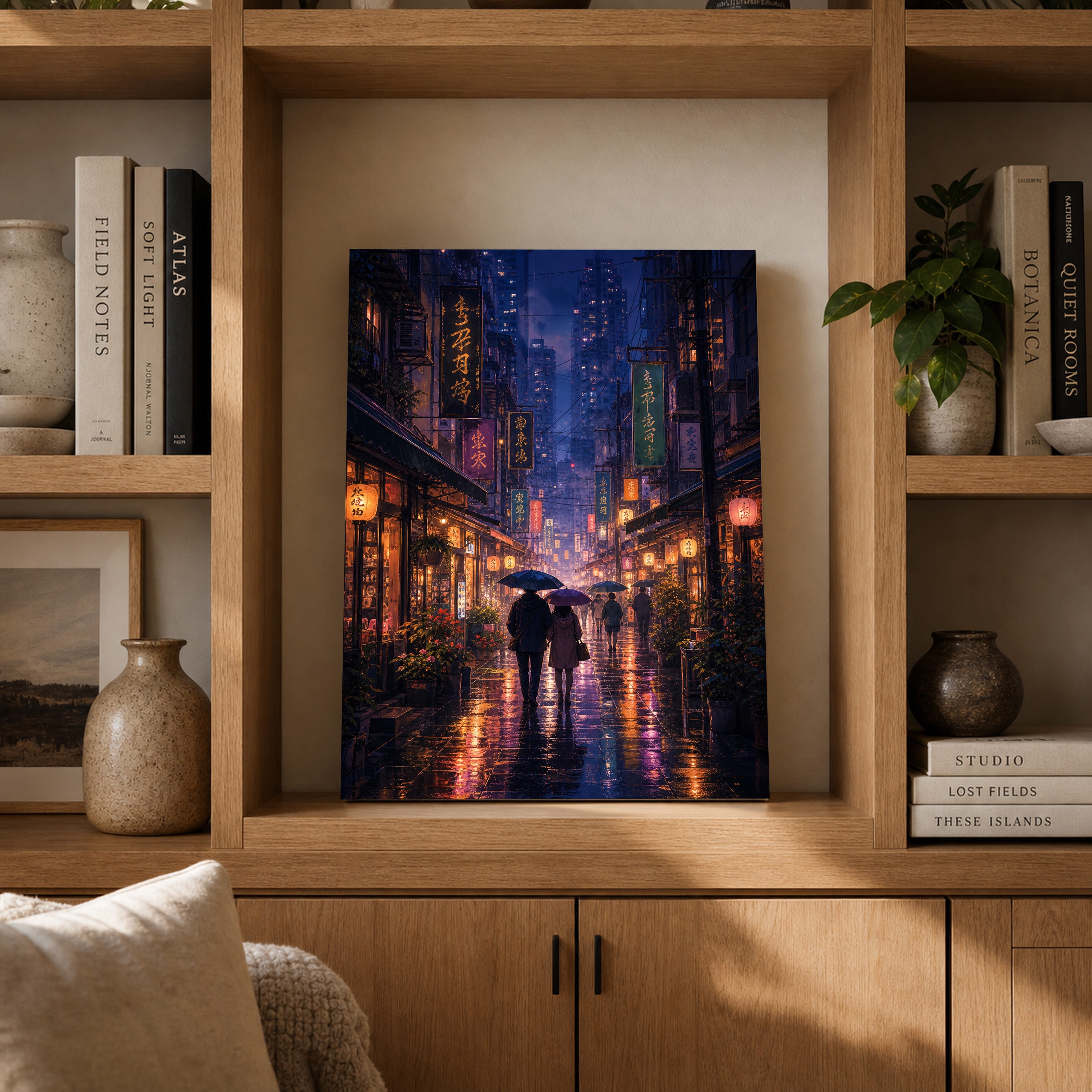 Mong Kok Night Market Rain Wall Art Print-thumbmail-4