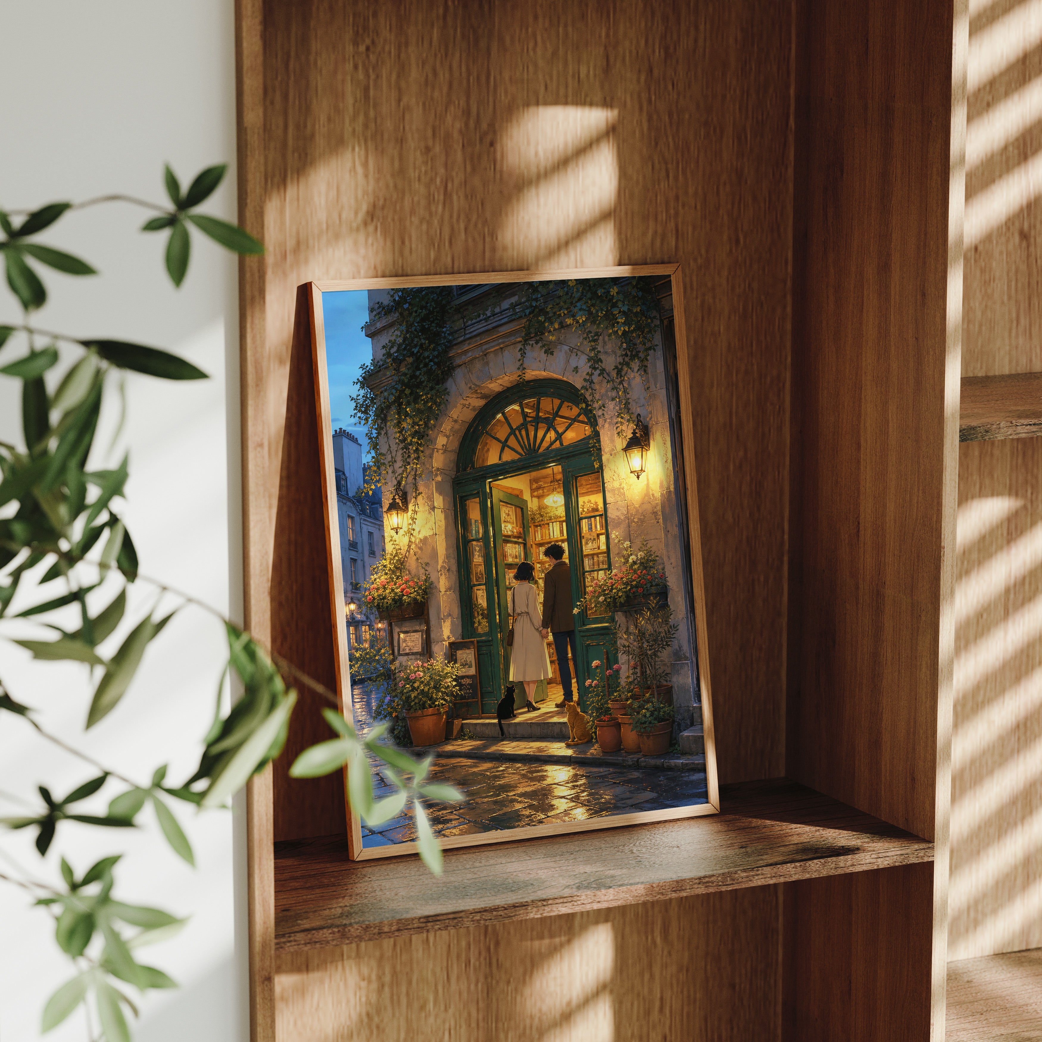 Montmartre Archway Bookstore Evening Wall Art Print-thumbmail-9