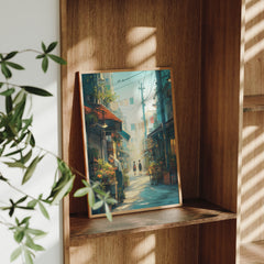 Yanaka Tokyo Morning Alley Wall Art Print