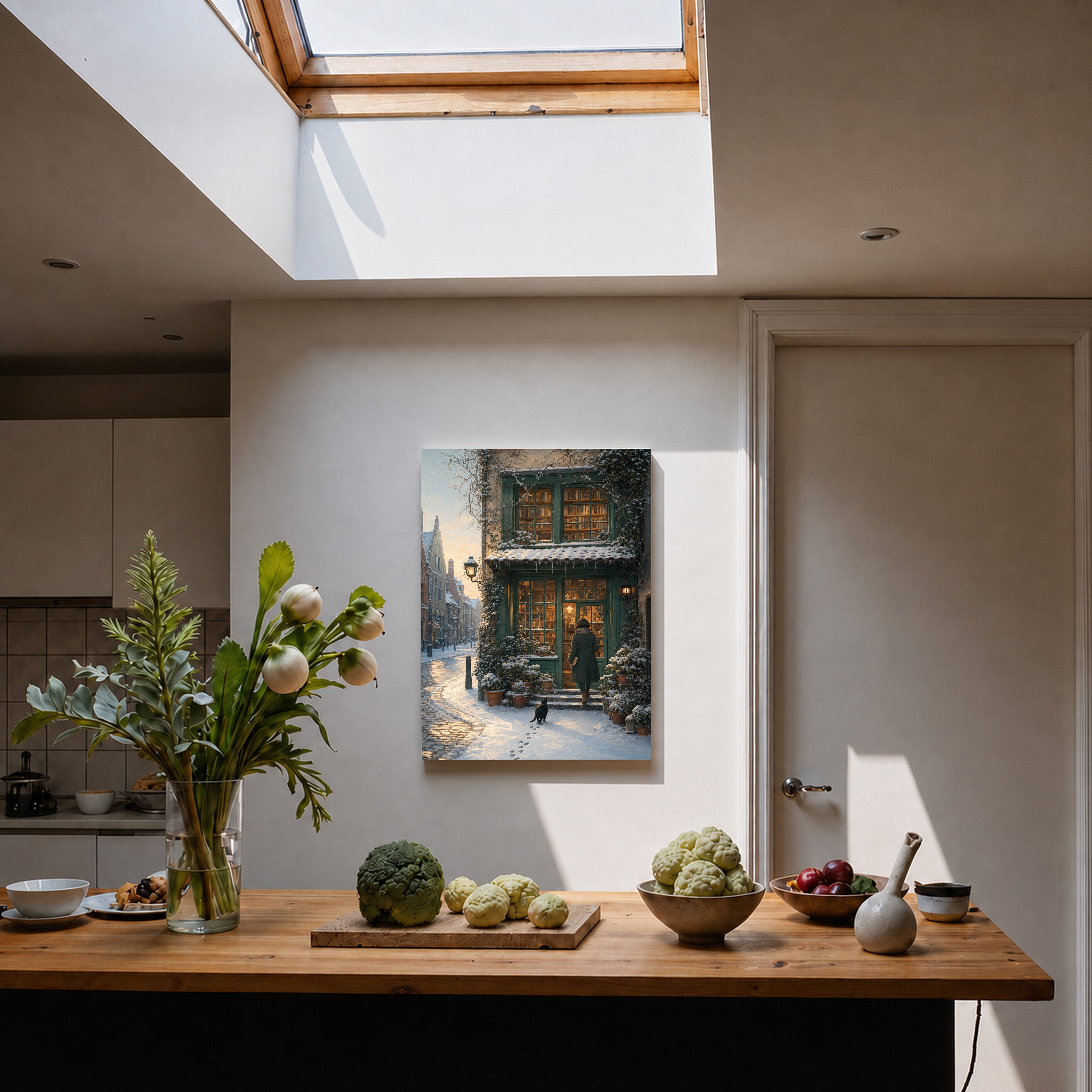 Amsterdam Snowy Bookstore Wall Art Print-thumbmail-5