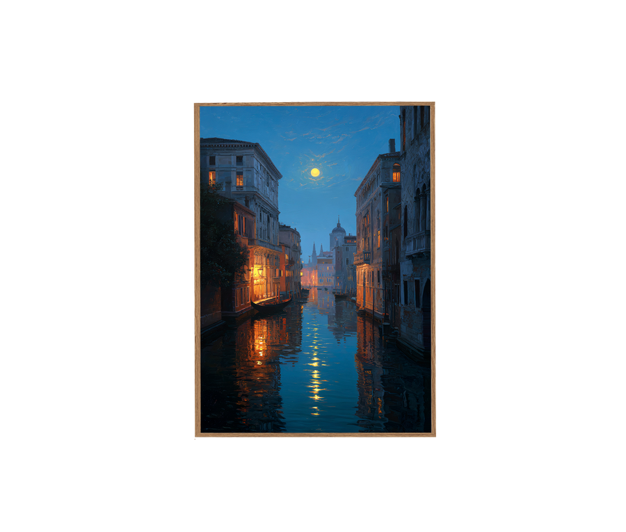 Grand Canal Venice Moonlight wall art print by Seji Art