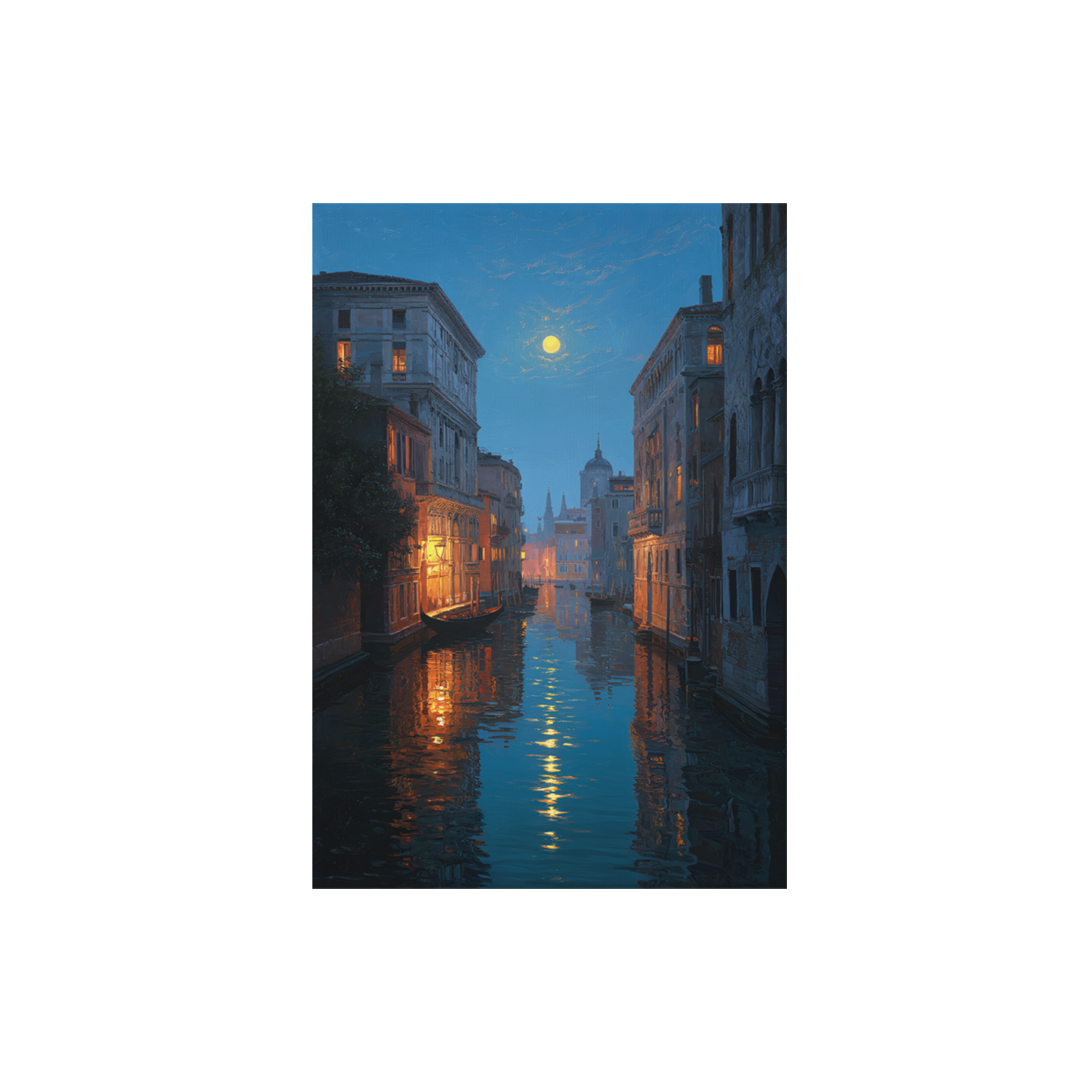Grand Canal Venice Moonlight poster print preview by Seji Art
