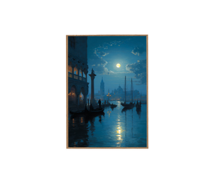 Rialto Venice Night Wall Art Print
