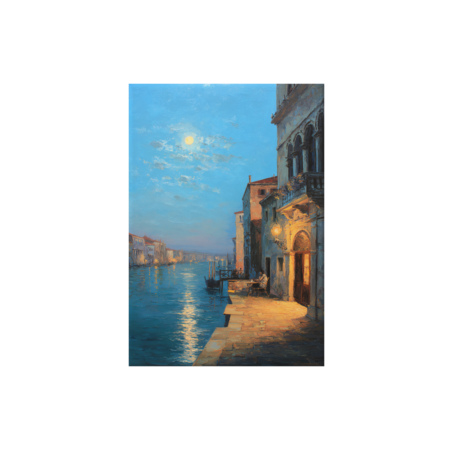 Fondamenta Burano Venetian poster print preview by Seji Art