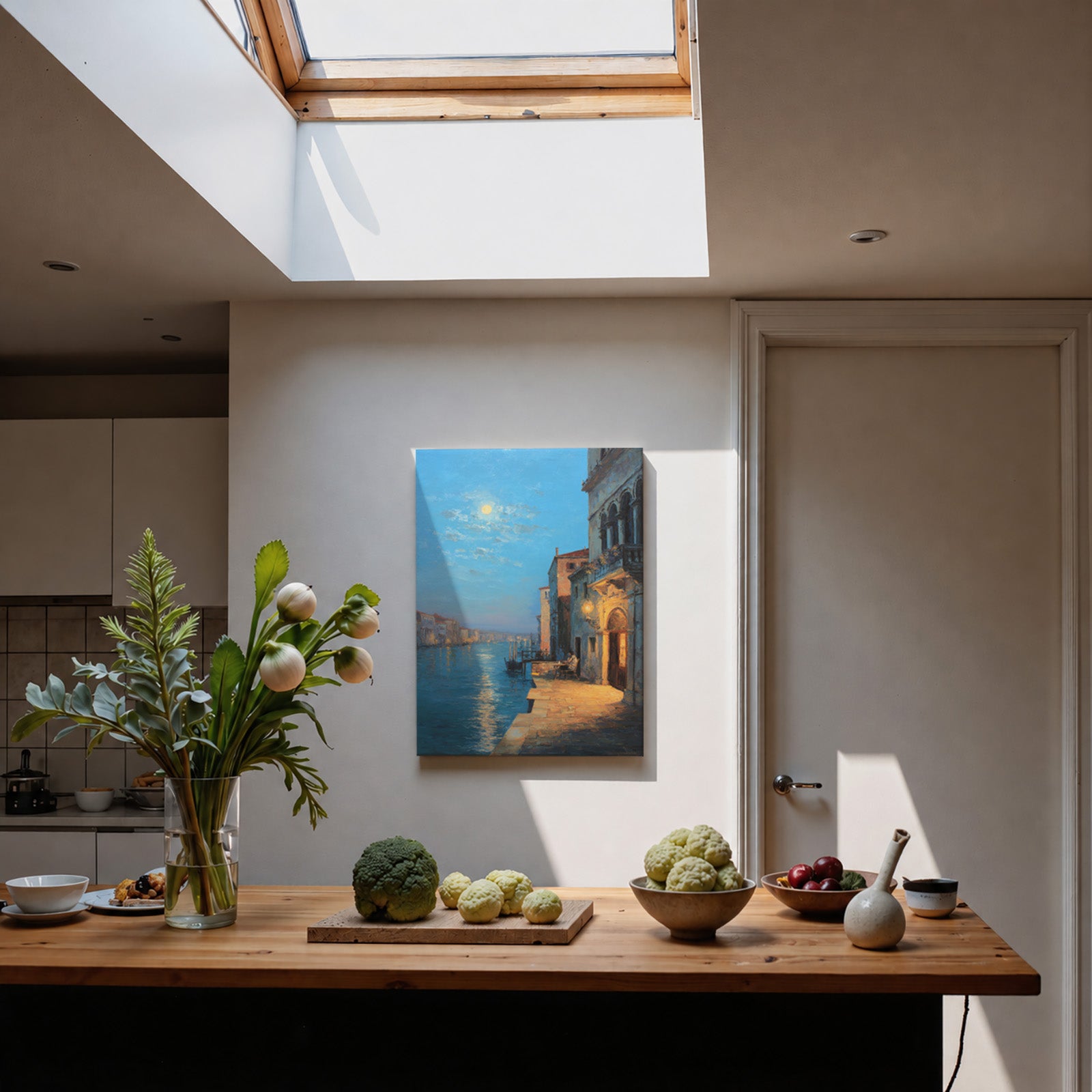 Fondamenta Burano Venetian framed wall art print room mockup by Seji Art