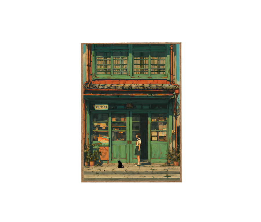 Bruges Quiet Bookstore Wall Art Print