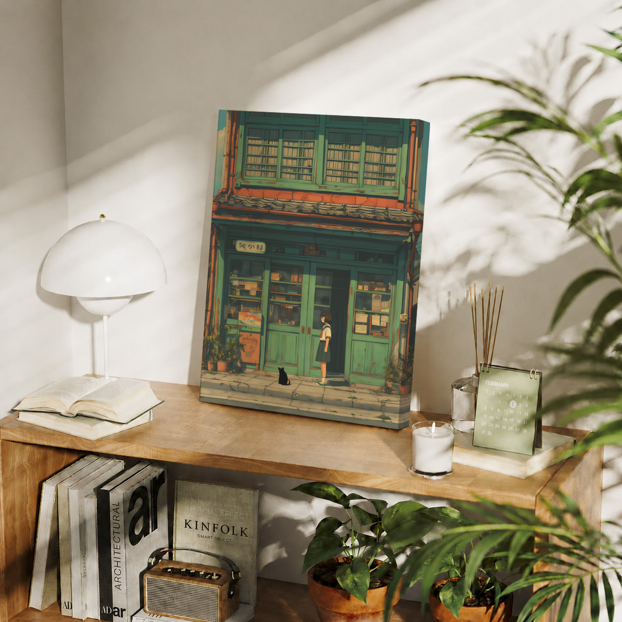 Bruges Quiet Bookstore gallery wall decor mockup by Seji Art