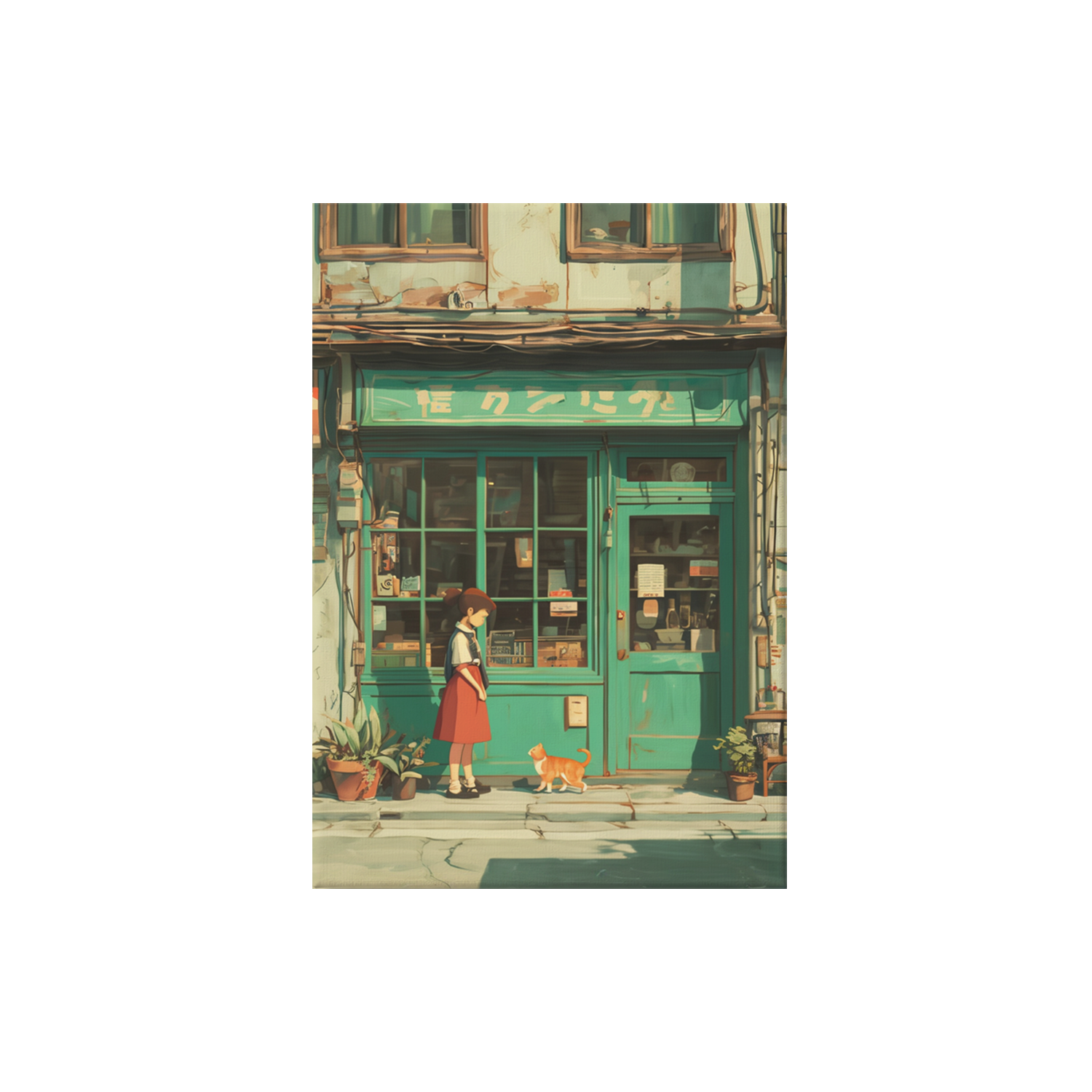 Edinburgh Cozy Bookstore poster print preview by Seji Art
