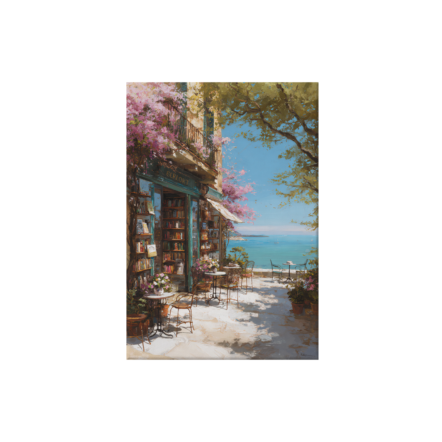 Kyoto Spring Bookstore poster print preview by Seji Art