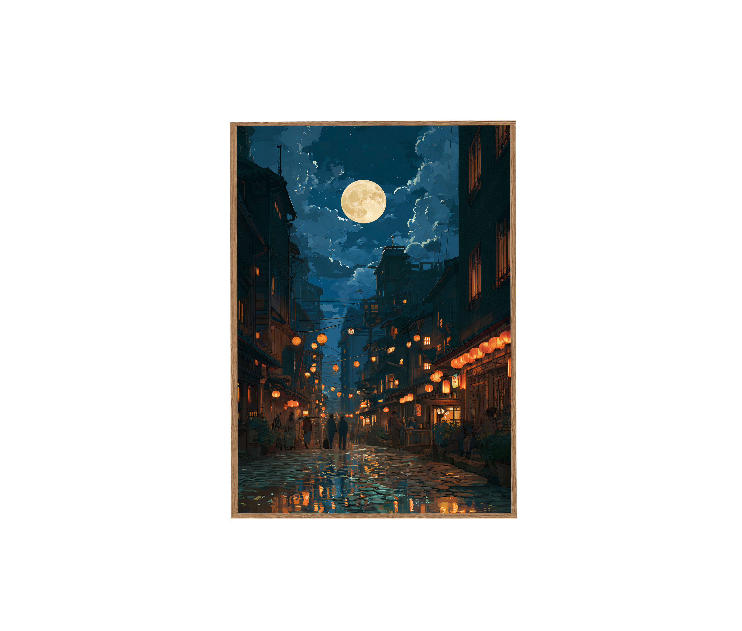 Moonlit Lantern Alley Art