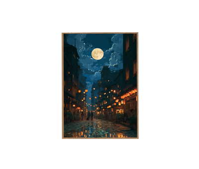 Moonlit Lantern Alley Art