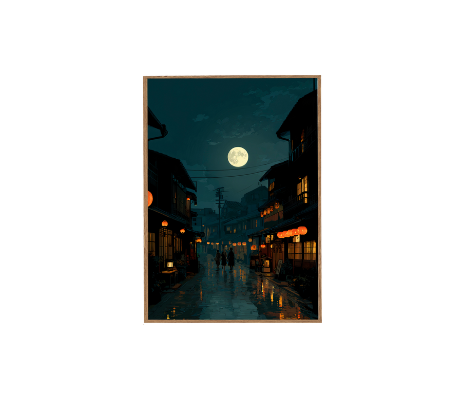 Asakusa Lantern Night wall art print by Seji Art