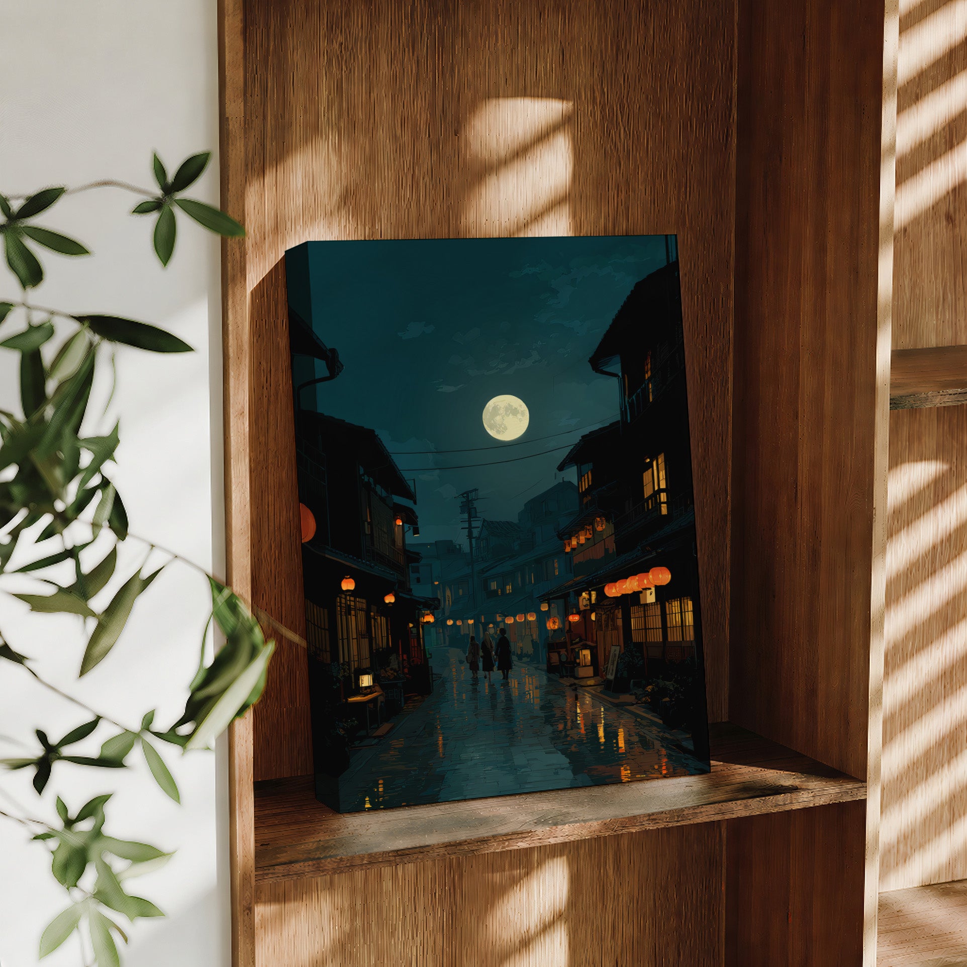 Asakusa Lantern Night large format wall art preview by Seji Art