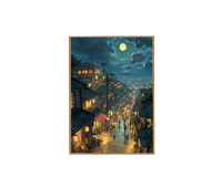 Japanese Village Moonlit Art