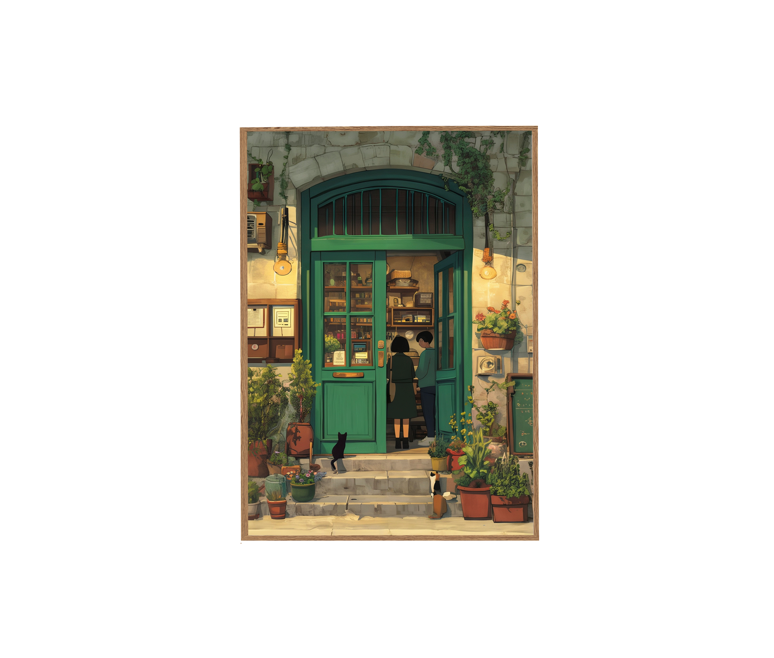 Couple Bookstore Art