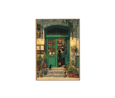 Couple Bookstore Art