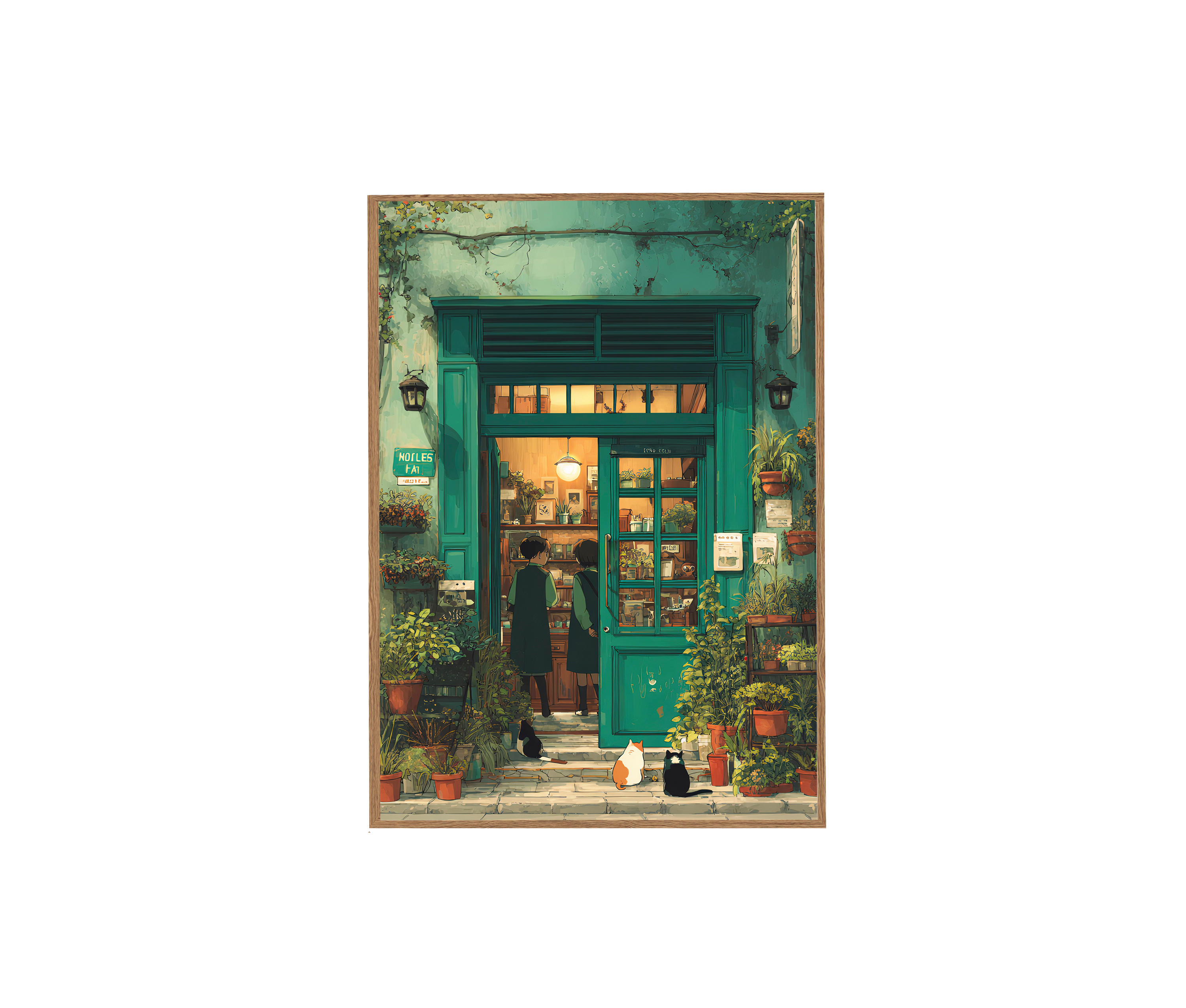 Charming Bookstore Art