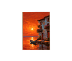 Maldives Sunset Boat Wall Art Print poster original preview