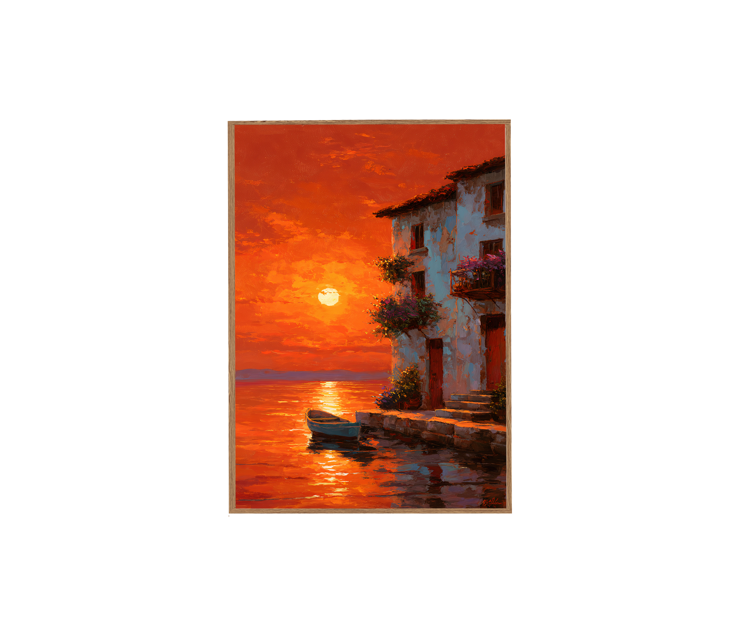 Sunset Boat Art
