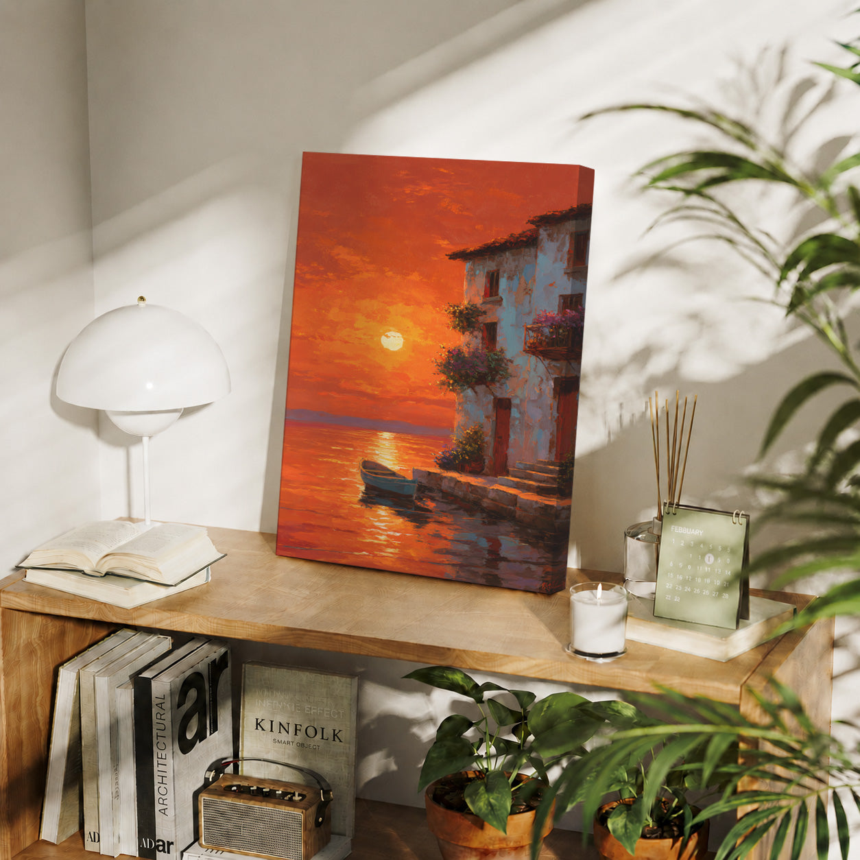 Maldives Sunset Boat gallery wall decor mockup by Seji Art