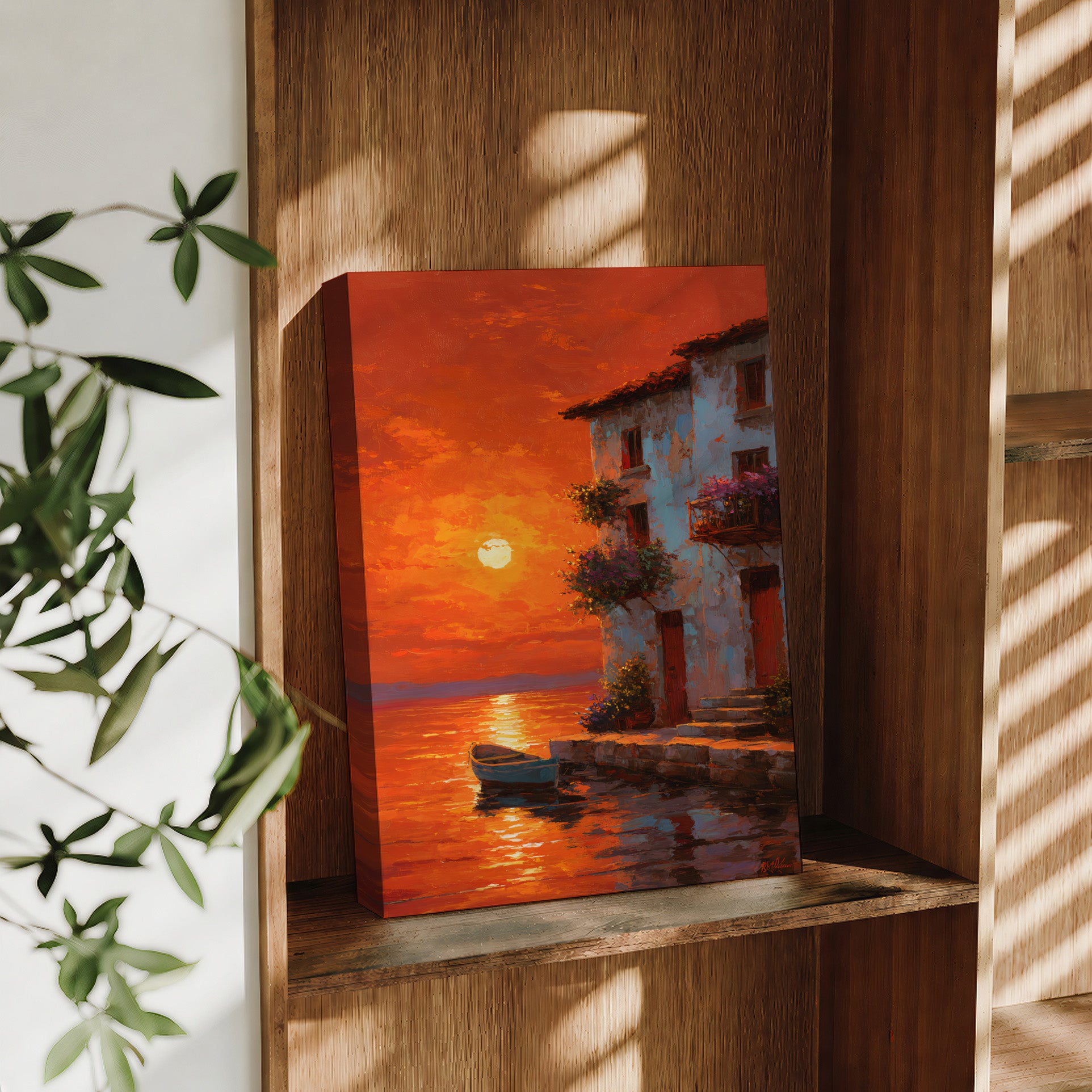 Maldives Sunset Boat travel art print product preview by Seji Art