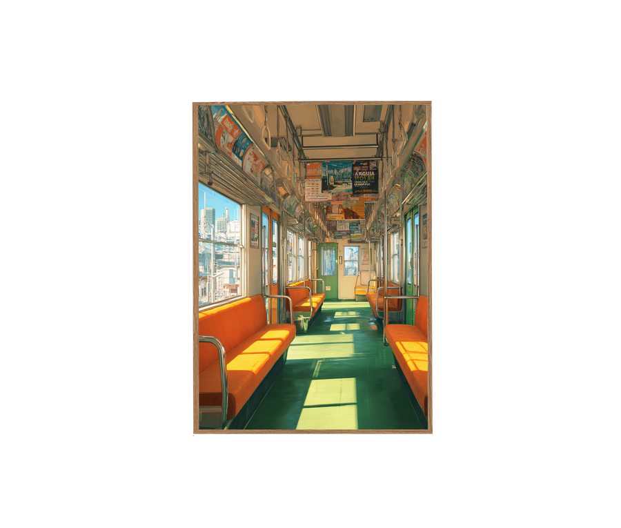 Hibiya Line Tokyo Subway Commuter wall art print by Seji Art