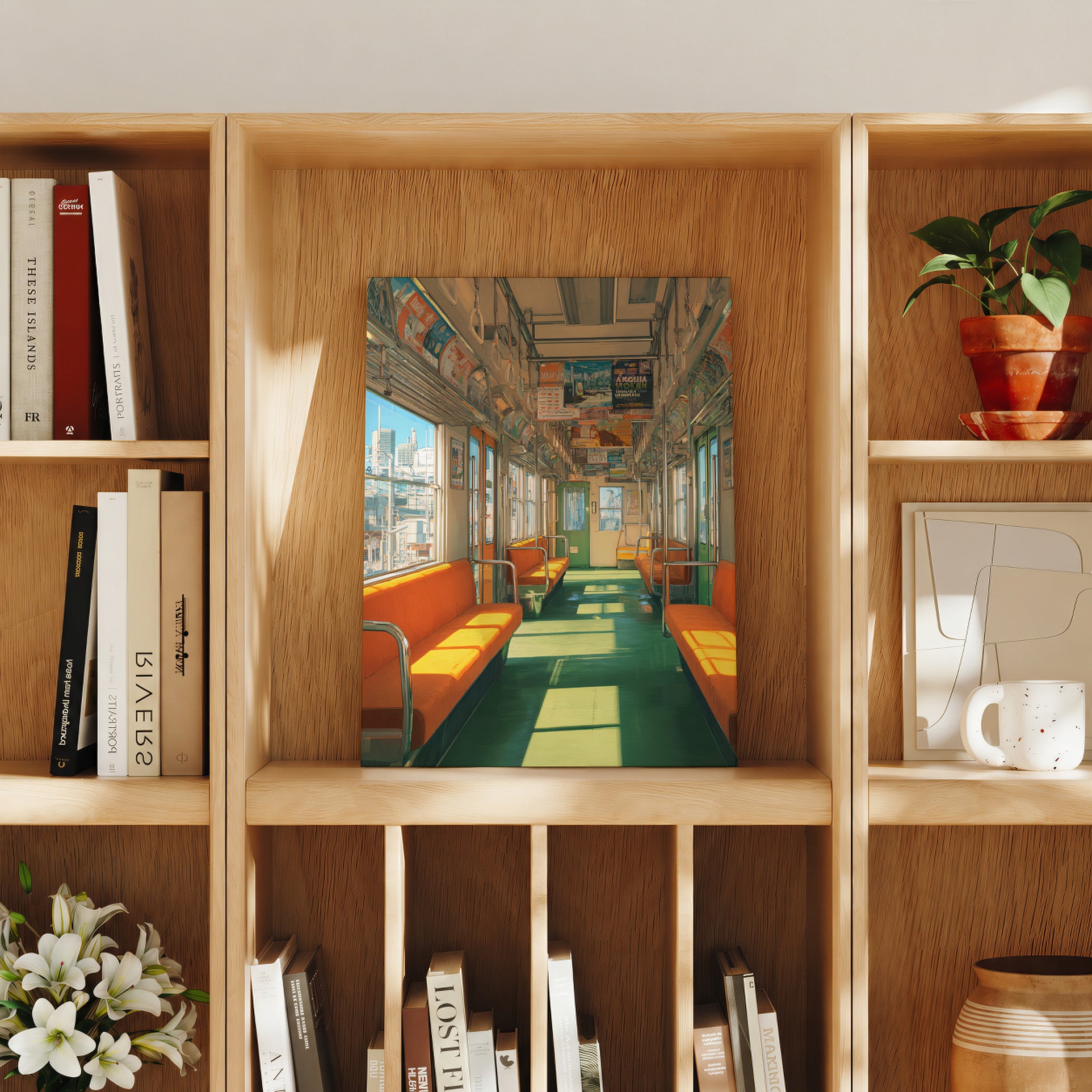 Hibiya Line Tokyo Subway Commuter travel art print product preview by Seji Art