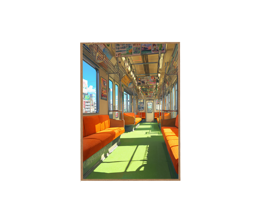 Ginza Tokyo Metro wall art print by Seji Art