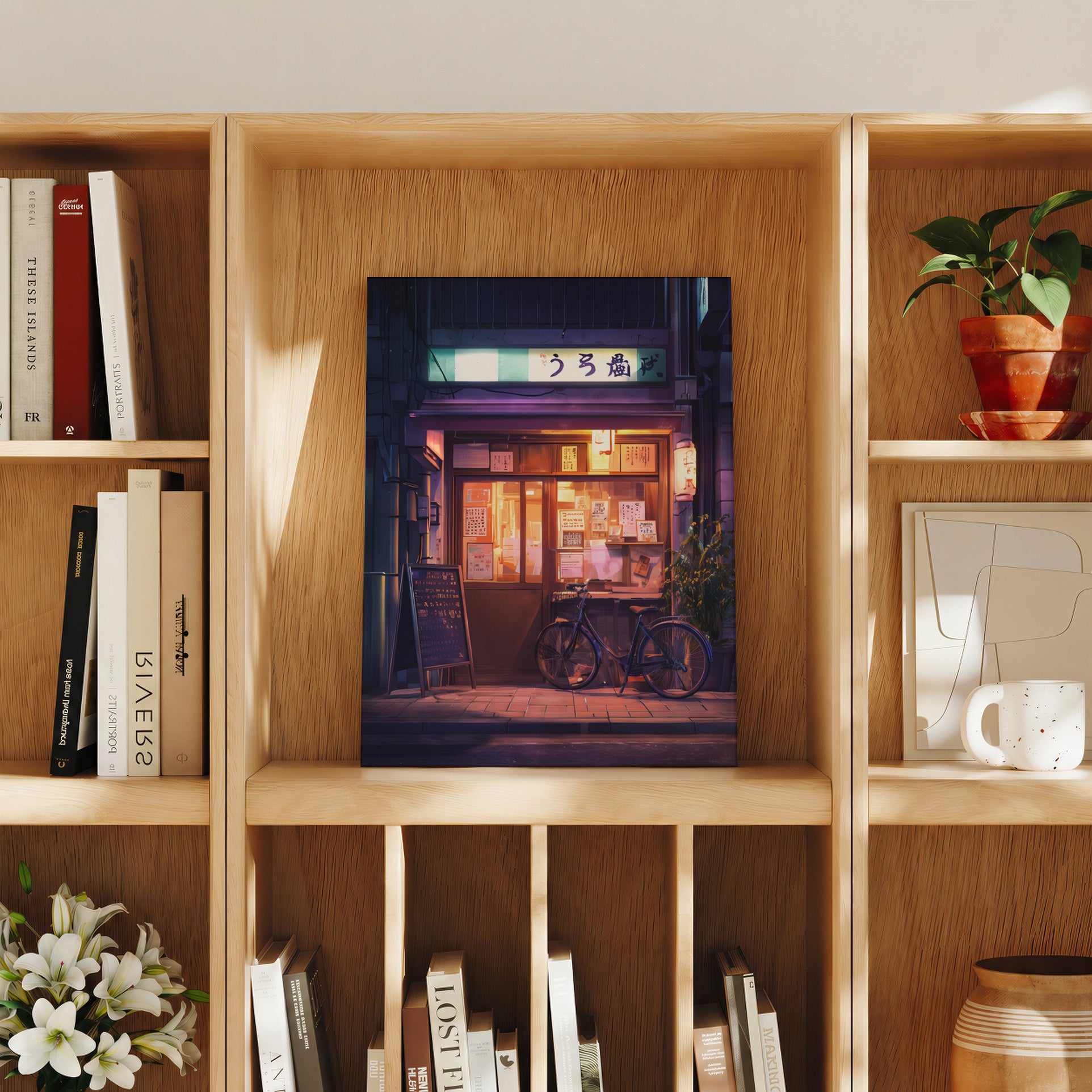 Hokkaido Cozy Ramen Shop travel art print product preview by Seji Art