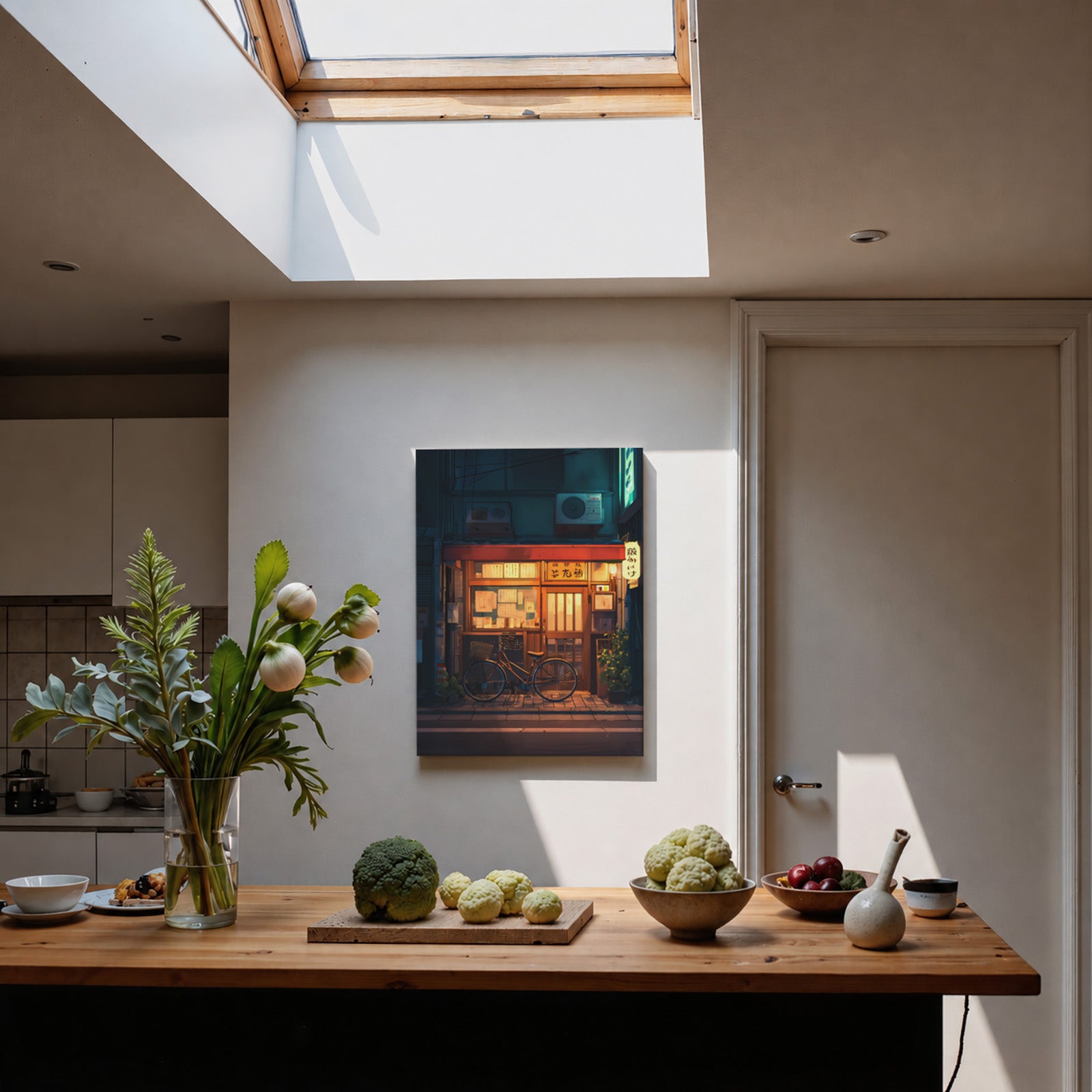 Dotonbori Local Ramen Shop framed wall art print room mockup by Seji Art