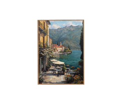 Lake Como Lakeside Cafe Wall Art Print poster original preview