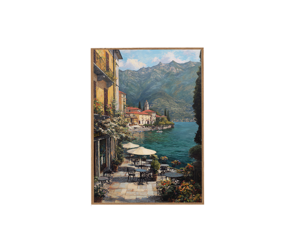 Lake Como Lakeside Cafe wall art print by Seji Art