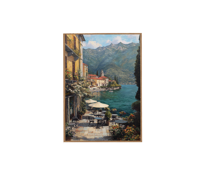 Lake Como Lakeside Cafe Wall Art Print