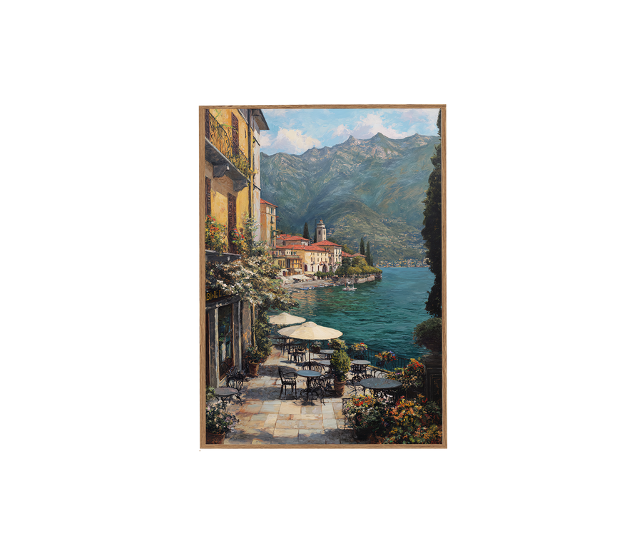Lake Como Lakeside Cafe Wall Art Print
