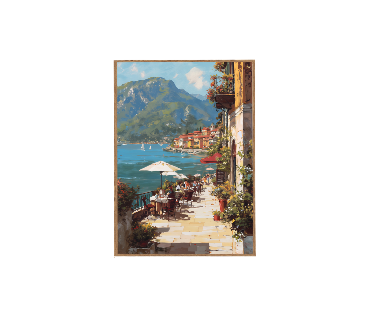 Hallstatt Lakeside Afternoon Wall Art Print poster original preview
