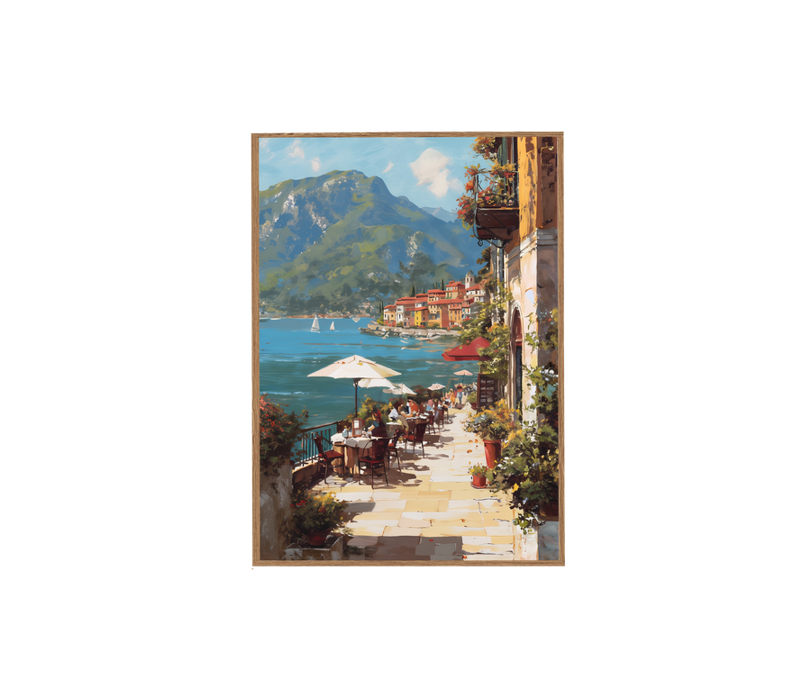 Hallstatt Lakeside Afternoon wall art print by Seji Art