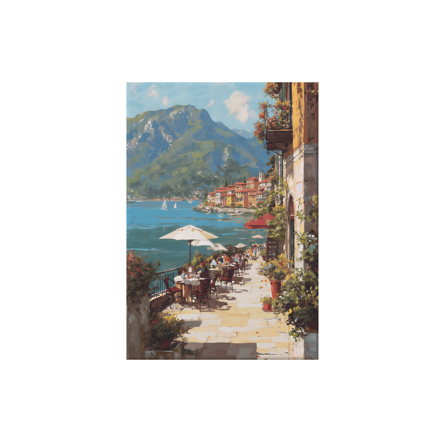 Hallstatt Lakeside Afternoon poster print preview by Seji Art